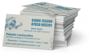 Paladin Locksmiths business cards